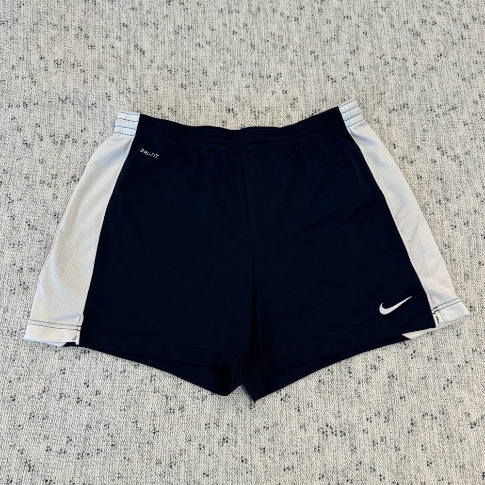 Navy Women's Nike Dri-Fit Mesh Shorts - M